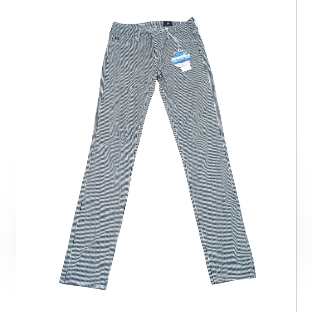 Ag Adriano Goldschmied The Prima Cigarette Leg Women's Striped Jeans (Size 26)